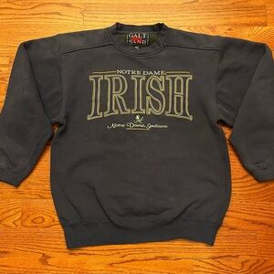 VTG 90s Notre Dame Fighting Irish Small Football Crew Neck Sweatshirt Galt Sand